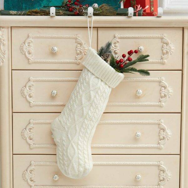 Knitted Christmas Decorations Wool Socks Gift Bag - Image 6