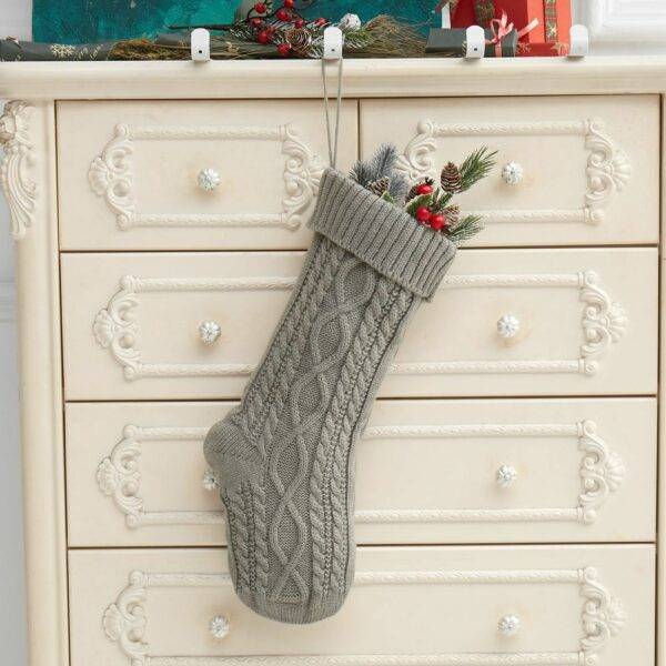 Knitted Christmas Decorations Wool Socks Gift Bag - Image 4