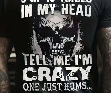 Men’s Plus Size 3D Crazy Skull Slim Fit Short Sleeve