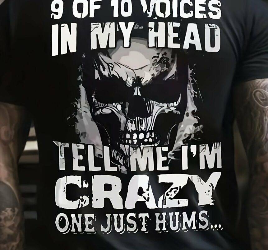 Men’s Plus Size 3D Crazy Skull Slim Fit Short Sleeve