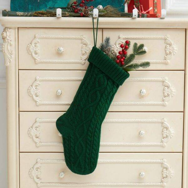 Knitted Christmas Decorations Wool Socks Gift Bag - Image 7