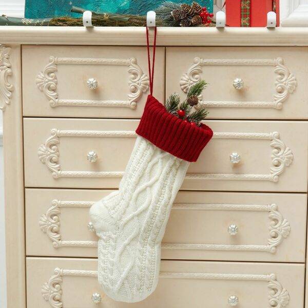 Knitted Christmas Decorations Wool Socks Gift Bag - Image 9