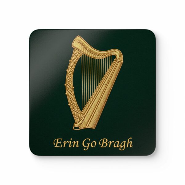 Corkwood Coaster Set- Erin Go Bragh, Harp Design