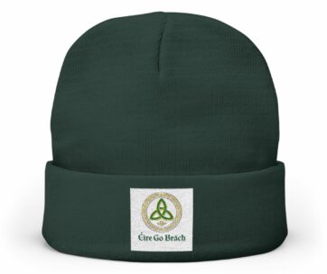 Beanie Irish Embroidered - Erin Go Brach/Éirinn Go Brach/'Éire Go Brách